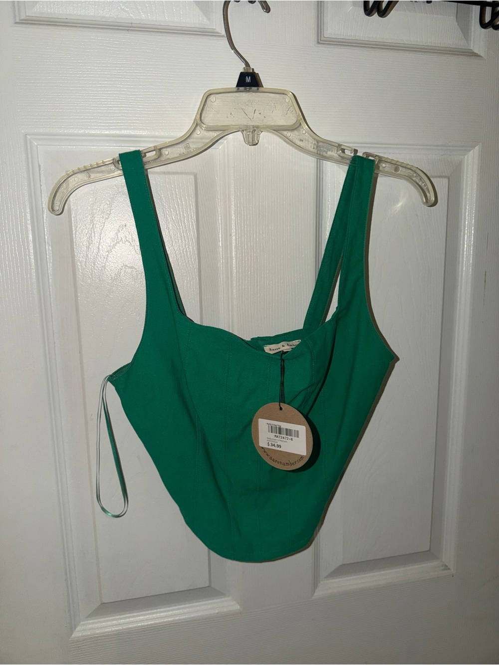 Green Women’s Square-Neck Crop Top